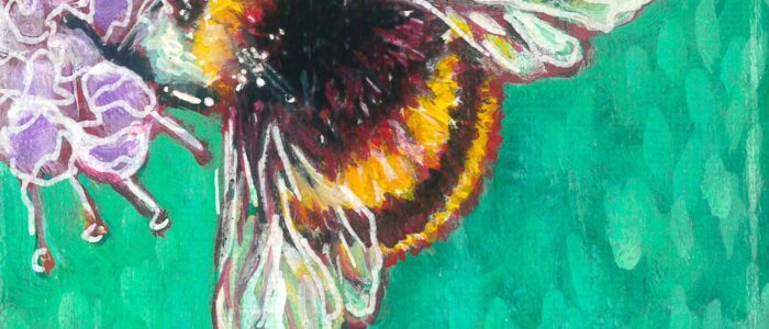Tiny Bee Painting by Louise Pryor